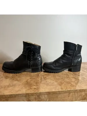 Harley-Davidson Women's Black Leather Moto Ankle Boots Side Zip Lace Detail 9.5 thumbnail 8