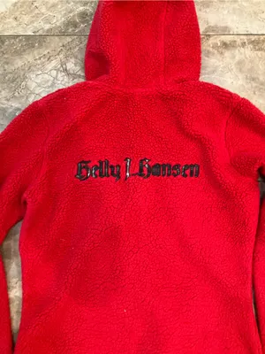Helly Hansen Teddy Bear Fleece Hooded Zip-Up Jacket in black with Diamond Patter thumbnail 4