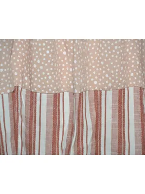 Entro Beige Pink Cap Sleeve Tiered Top Size S Striped Polka Dots Shabby Chic thumbnail 5