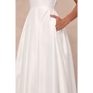 NWT Lulus Extraordinary Vow White Off-the-Shoulder Maxi Dress with Pockets Sz XL thumbnail 7