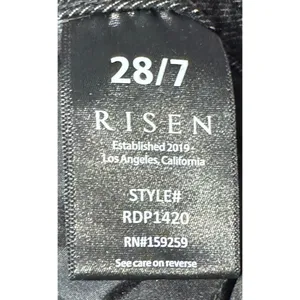 Risen Women's Jeans‎ Mid Rise Raw Hem Skinny RDP1420 Denim Dark Wash Black 28/7 thumbnail 11
