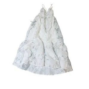 NWT Lulus Small Feeling Like Forever White Jacquard Organza Lace-Up Midi Dress thumbnail 3