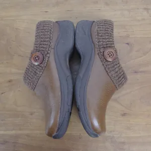 Dansko Brown Leather Cloth Trim Comfort Clogs EU 36 thumbnail 6