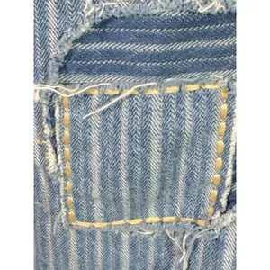 Free People Downtown Denim Railroad Patchwork Coveralls Romper Small Bohemian thumbnail 7