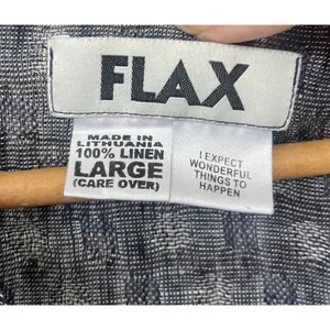FLAX 100% Linen Blue Textured Top Button Down Women’s L Coastal Grandma Resort thumbnail 5
