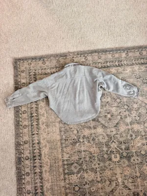 Good American heather gray cropped long sleeve shacket M thumbnail 11