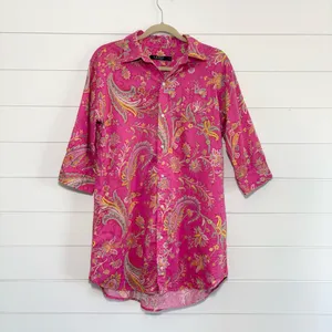 Ralph Lauren Pink Paisley Button Down‎ Shirt Size Medium thumbnail 3