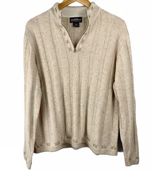 Woolrich Ramie and Wool Blend Quarter Zip Sweater thumbnail 1