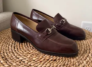 Nine West Brown Leather Loafers thumbnail 1