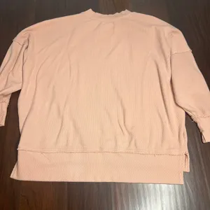 Aerie light peach crewneck sweater sz large thumbnail 3