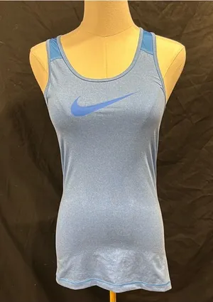Nike Light Blue Dri-FIT Women's Athletic Tank with Swoosh thumbnail 1