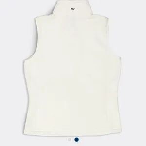 Vineyard Vines White Fleece Quilted Zip Up Sleeveless Vest M thumbnail 5