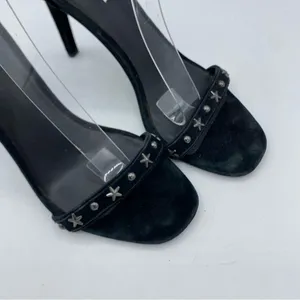 Coach Women’s Black Melrose Suede Heels Size 6.5 studded embellished formal‎ thumbnail 3
