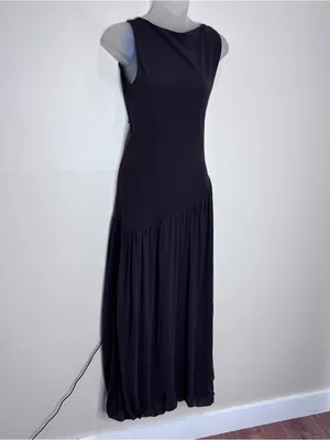 Zara asymmetrical Drop Waist Sleeveless Maxi Long Brown Dress NWT MEDIUM blogger thumbnail 5