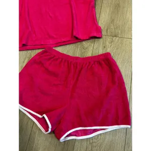 Vintage Vanity Fair Pink Terry Cloth Lounge Set Shorts Top Made in USA Medium thumbnail 2