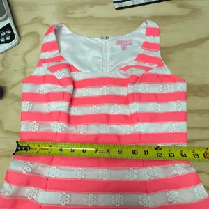 Lilly Pulitzer Joslin Fiesta Bright Pink White Floral Striped Joslin Dress Sz 4 thumbnail 11