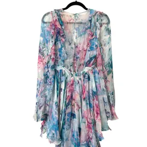 BIBIANA‎ CABELLO Mazarine Chiffon Layered Maxi Gown thumbnail 4