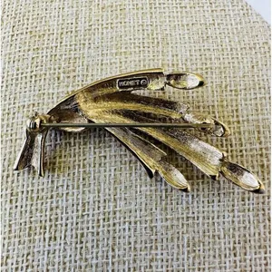 Vintage MONET Gold Tone Bundle Of‎ Wheat Grain Brooch Pin 2.5" thumbnail 3