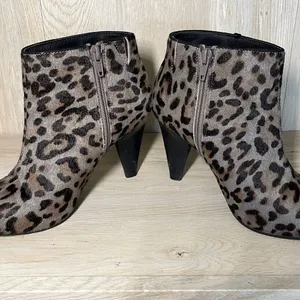 M&S Collection Womens Animal Print Ankle Boots Insolia Heels Tan Leather Size 3/ thumbnail 6