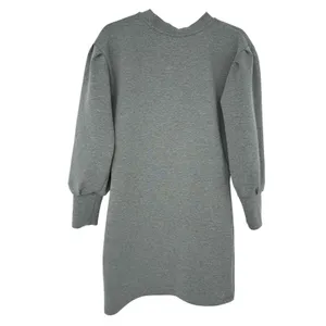 Albion Fit Neo Crop Scuba Sweatshirt Dress Gray S Puff Sleeve Long Sleeve Lounge thumbnail 3