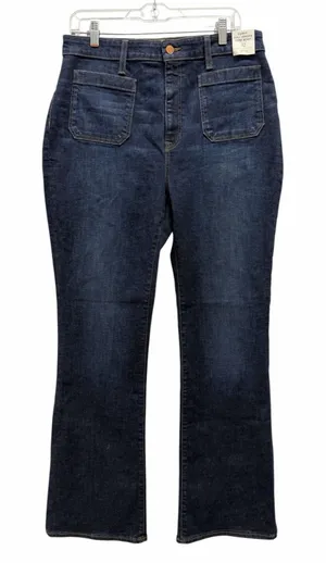 J.Crew Curvy Full Length Demi Bootcut Denim Jeans Size 32 X 32 Patch Pocket New thumbnail 1