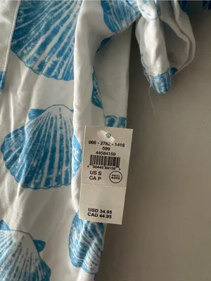 Aerie NEW! Real Soft Short Sleeve Pajama Shirt Blue Shell Nautical thumbnail 8