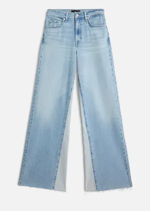 7 For All Mankind Paneled Lotta Wide Leg Jeans Seabreeze Blue Size 28 NWT thumbnail 1