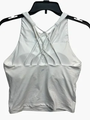 Fabletics Strappy Built-In Bra Tank White Size S Criss Cross Back Athletic Top thumbnail 3