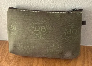 RARE VINTAGE Olive Green DOONEY & BOURKE Canvas Denim Pouch Coin Purse Make Up thumbnail 1