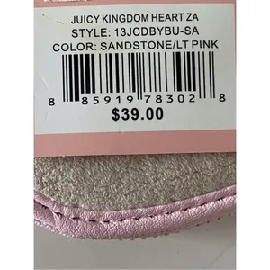 NWT Juicy Couture Kingdom Heart Zip Wristlet Pink Velour Rhinestone Crown Wallet thumbnail 6