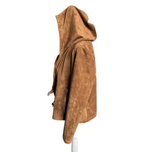 BLANKNYC Supernova Faux Suede Hooded Jacket Brown Size XS thumbnail 4