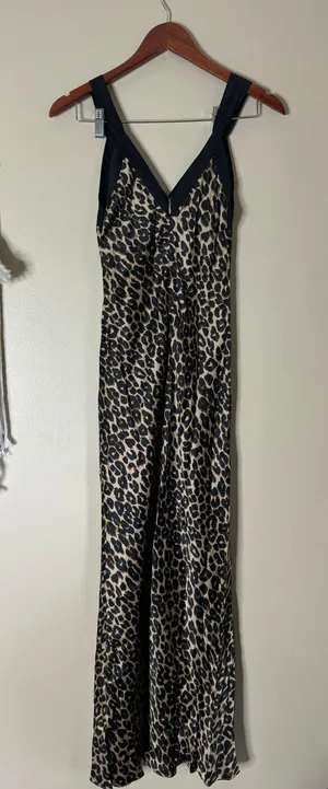 Reformation Neola Silk Dress Leopard Animal Print Size XS thumbnail 5