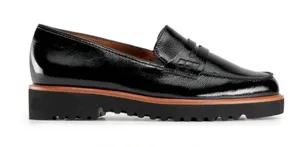 Paul Green Black Patent Leather Carmel Loafers Size 6.5 thumbnail 1