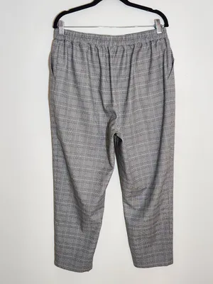 Nordstrom Rack Black and White Plaid Pull-On Ankle Pants Size Large thumbnail 4