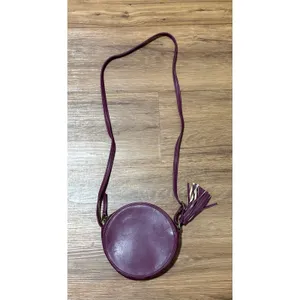 Art Class Womens Round Quilted Crossbody Bag Plum Purple Tassel Circle Purse thumbnail 5