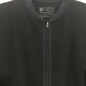 Figs black full zip scrub jacket womens size medium large pockets nurse hospital thumbnail 6