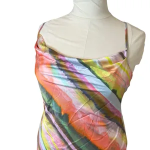 Missguided Rave Printed Satin Cowl Neck Cami Bodycon Mini Dress 2XL Festival‎ thumbnail 6
