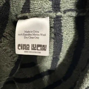 Ciao Lucia Green Striped Chunky Merino Wool‎ Cable Knit Michele Sweater XS Green thumbnail 4