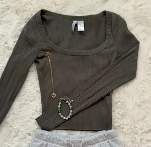 H&M Black Long Sleeve Top Ribbed thumbnail 1