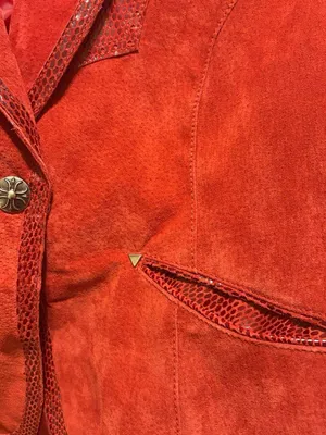 Cripple Creek Women's Red Real Suede Blazer with Embossed Trim thumbnail 3