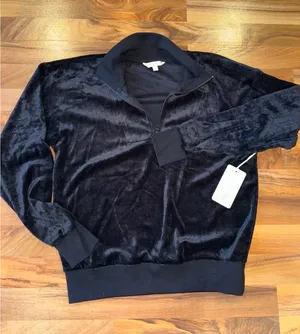 Cozy Gear Velour Quarter Zip Pullover Women Size M Black NEW Mock Neck Casual‎ thumbnail 1