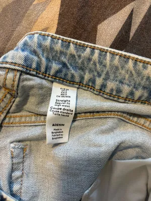 Denim High Waisted Straight Fit Blue Size 0 thumbnail 3