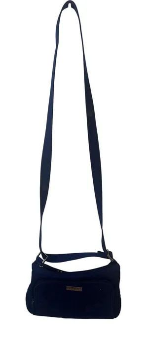 Vera Bradley Crossbody Bag Womens Navy Quilted Adjustable Strap Front Zip Pocket thumbnail 1