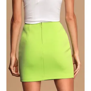 NWT Lulus Size XS Lime She's Bold‎ Neon Green Mini Skirt Y2K Stretch thumbnail 2
