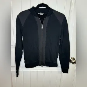 Vince Black Cotton Blend Full Zip Jacket thumbnail 2