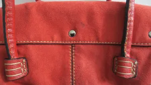 Mini flap over purse handback pocketbook velvety bag in red. thumbnail 7
