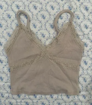 Light Brown Garage Lace Tank Top thumbnail 1