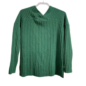 J Jill Sweater‎ Women Medium Green Chenille Knit V Neck Pullover Lucky Feminine thumbnail 5