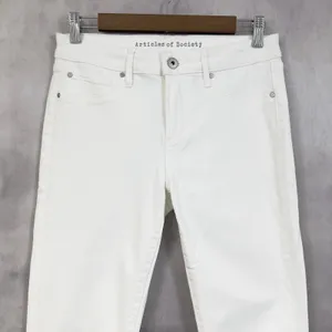 Articles of Society Skinny Jeans Womens 27 White Stretch Minimalist Karen Crop‎ thumbnail 2