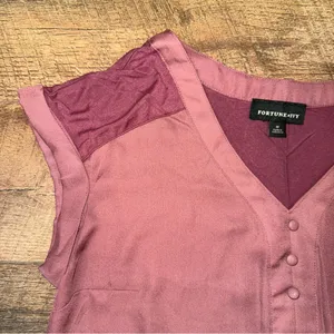 Fortune + Ivy Mauve Button-Front Women's Top thumbnail 3